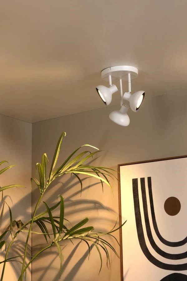 Lucide SENSAS - Foco de techo - Ø 25,8 cm - 3xGU10 (ES111) - Blanco - ambiente 1
